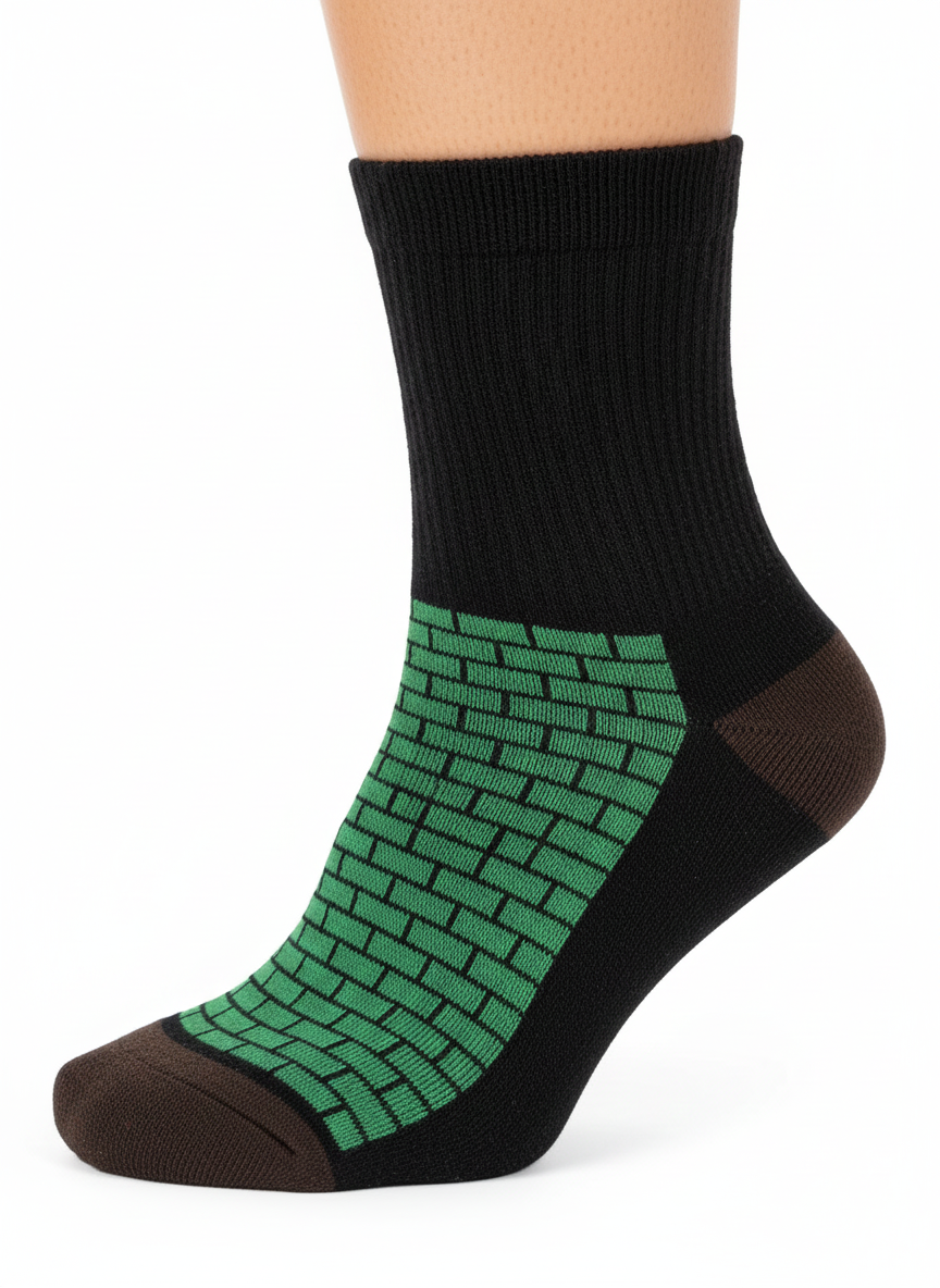 Ankle Sock - Emerald Grid
